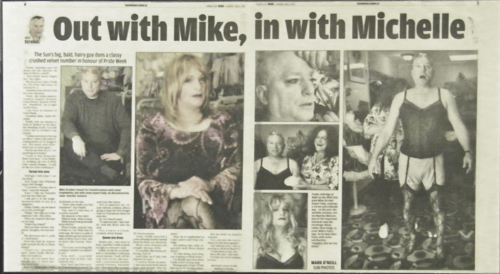 Mike Strobel in drag by Paddy Aldridge